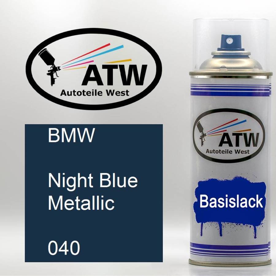 BMW, Night Blue Metallic, 040: 400ml Sprühdose, von ATW Autoteile West.